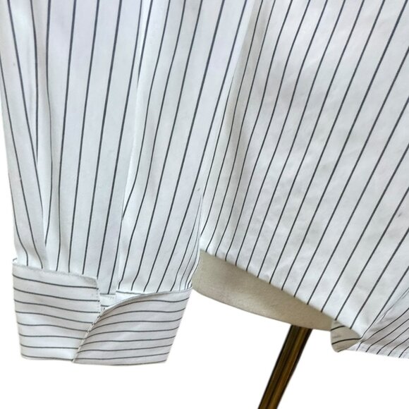 Jones New York Pinstripe Button-Down Shirt Women’s SZ:10 Black & White - Picture 4 of 7